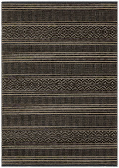 Machine Made Area Rug – Anthracite Geometric Cotton Yarn Carpet for Living Room