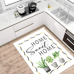 Kitchen Rug - Washable Non Slip Chenille Cotton Rug With Floral Design