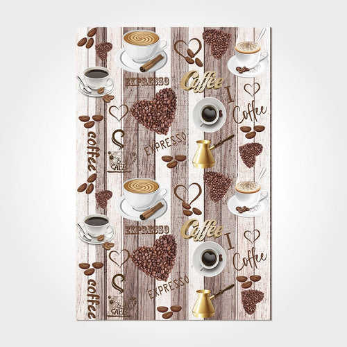 Chenille Kitchen Rug – Washable Non Slip Brown Patterned Cotton Chenille Carpet