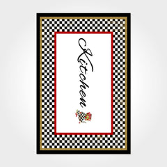 Digital Print Kitchen Rug – Washable Non Slip Chenille Cotton Carpet Mat