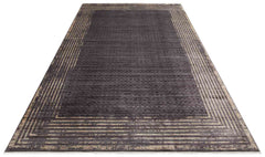 Seattle Anthracite Classic Viscose Machine Made Area Rug