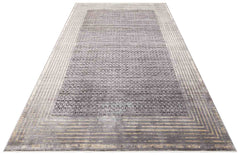 Seattle Anthracite Classic Viscose Machine Made Area Rug