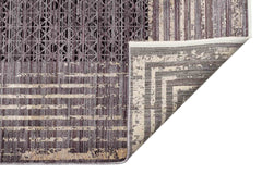 Seattle Anthracite Classic Viscose Machine Made Area Rug