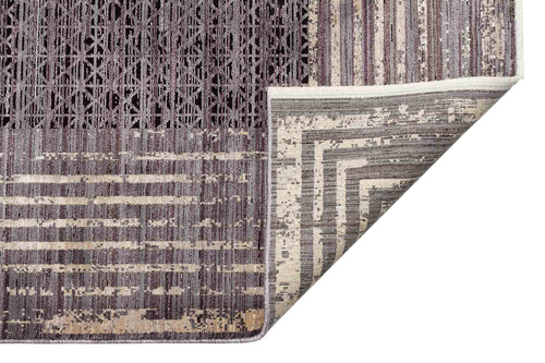 Seattle Anthracite Classic Viscose Machine Made Area Rug