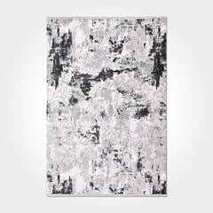 Modern Area Rug – Grey Machine Made Rug with Flatweave Design & Anti Slip Carpet