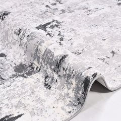 Modern Area Rug – Grey Machine Made Rug with Flatweave Design & Anti Slip Carpet