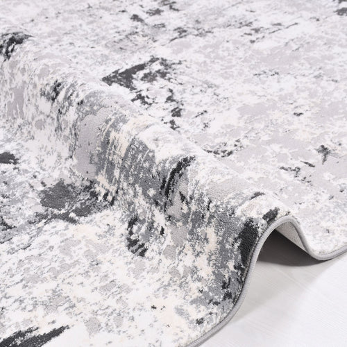 Modern Area Rug – Grey Machine Made Rug with Flatweave Design & Anti Slip Carpet