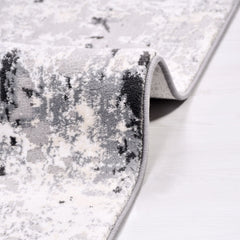 Modern Area Rug – Grey Machine Made Rug with Flatweave Design & Anti Slip Carpet