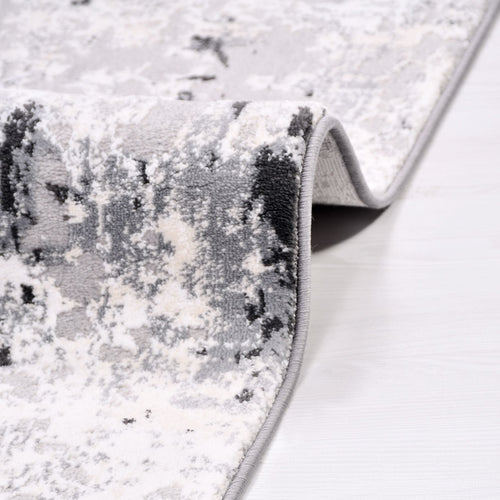 Modern Area Rug – Grey Machine Made Rug with Flatweave Design & Anti Slip Carpet