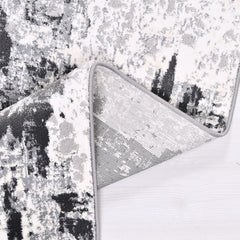 Modern Area Rug – Grey Machine Made Rug with Flatweave Design & Anti Slip Carpet