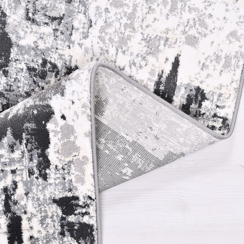 Modern Area Rug – Grey Machine Made Rug with Flatweave Design & Anti Slip Carpet