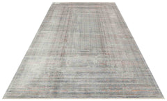 Modern Area Rug – Grey Machine Made Rug with Art Deco Frame Pattern