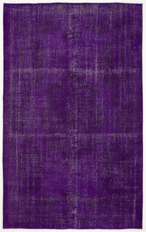 Atina Purple Vintage Wool Handmade Area Rug 5'10" x 9'5"