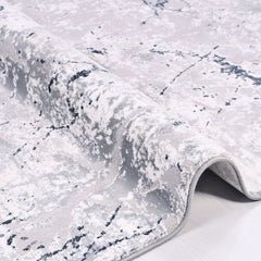 Modern Area Rug – Machine Made Grey Area Carpet With Anti Slip Cotton Base