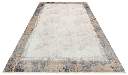 Washington Cream Modern Viscose Machine Made Area Rug