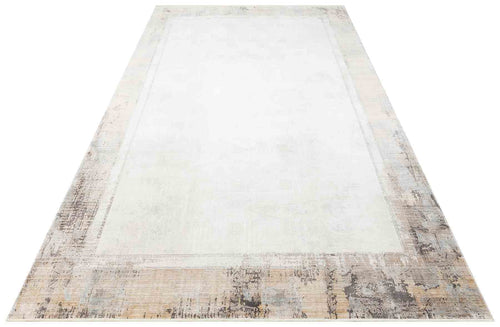 Washington Cream Modern Viscose Machine Made Area Rug