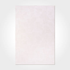 Cream Striped Area Rug – Machine Made Rug with Soft Pile, Cotton Base