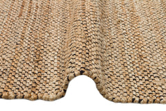 Handmade Jute Rug – Beige Striped Natural Fiber Carpet with Soft Texture