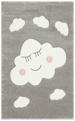 Kids Grey Rug – Soft Texture Washable Non Slip Figured Pattern Carpet