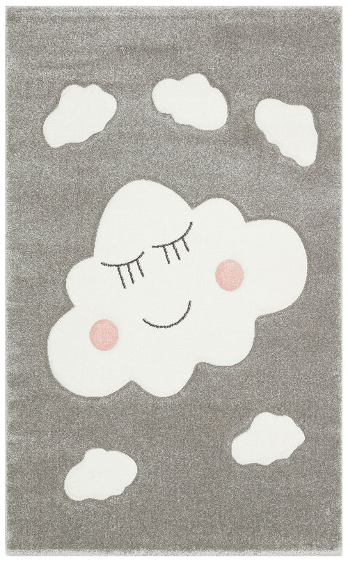 Kids Grey Rug – Soft Texture Washable Non Slip Figured Pattern Carpet