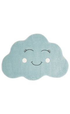 Hard Blue Cloud Shape Kids Rug