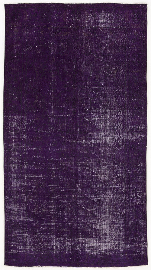 Atina Purple Vintage Wool Handmade Area Rug 4'2" x 6'10"