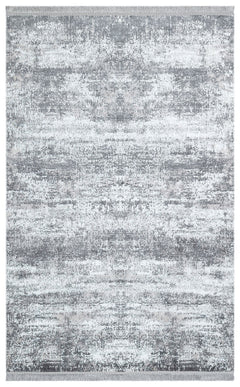 Modern Cotton Area Rug – Grey Machine Made Rug | Washable Non Slip Flatweave Carpet
