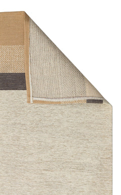 Cotton Kilim Rug - Beige Geometric Kilim Carpet | Non Slip, Easy Clean