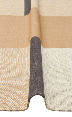 Cotton Kilim Rug - Beige Geometric Kilim Carpet | Non Slip, Easy Clean