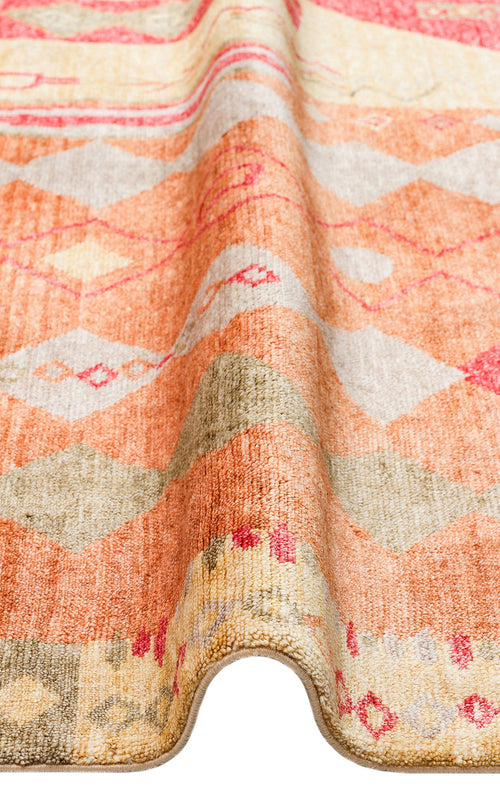 Handmade Viscose Rug - Modern Red Area Rug With Soft Texture & Authentic Pattern