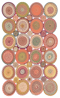 Jute Knit Rug - Geometric Pattern Woven Jute Floor Rug With Soft Texture