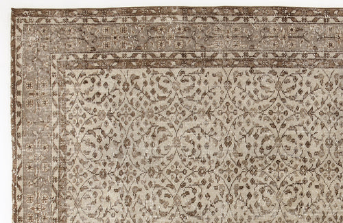 Atina Beige Vintage Wool Handmade Area Rug 5'10" x 9'0"