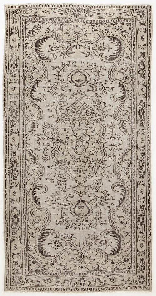 Atina Beige Vintage Wool Handmade Area Rug 5'7" x 7'9"