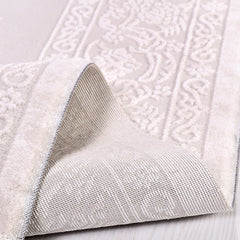 Classic Area Rug - Machine Made Cream Rug With Antislip Laser Edge Cut