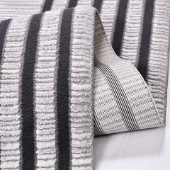 Machine Made Area Rug – Grey Frame Flatweave Living Room Rug With Laser Cut Edge