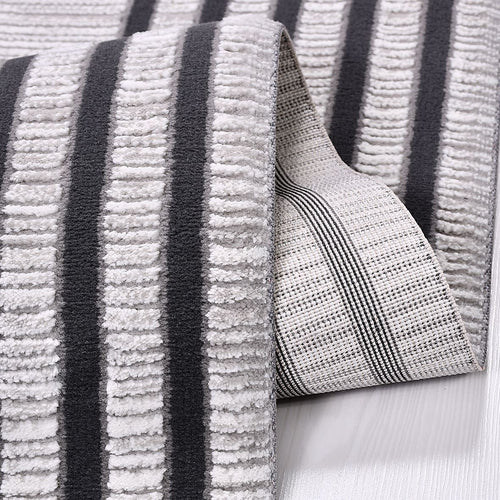 Machine Made Area Rug – Grey Frame Flatweave Living Room Rug With Laser Cut Edge