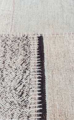 Patchwork Area Rug - Machine Made White Kilim Rug | Washable Non Slip Flatweave Carpet