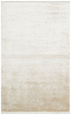 Viscose Ushak Rug – Modern Flatweave Ecru Area Carpet With Soft Texture