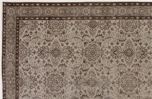 Atina Grey Vintage Wool Handmade Area Rug 5'0" x 8'11"