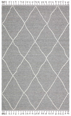 Geometric Jute Area Rug – Grey Machine Made Rug | Dust Free, Soft Texture