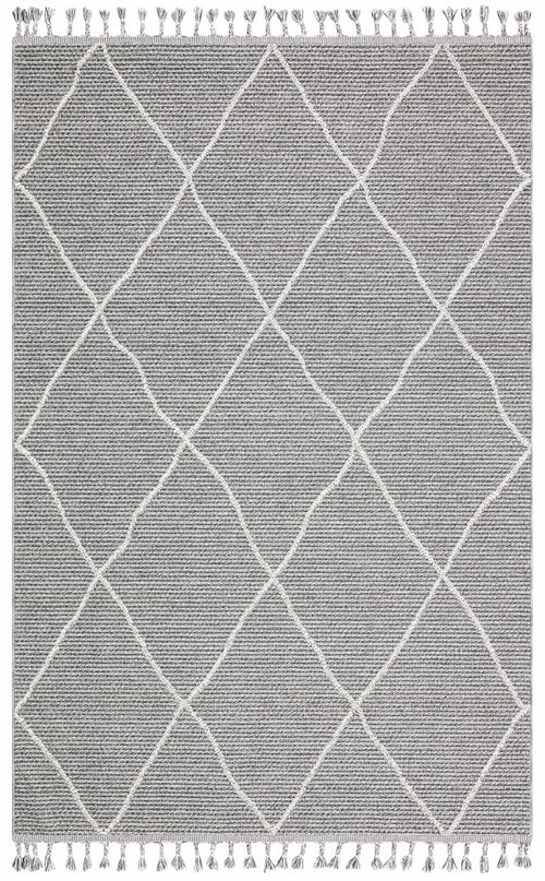 Geometric Jute Area Rug – Grey Machine Made Rug | Dust Free, Soft Texture