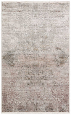 Vintage Area Rug – Machine Made Beige Overdyed Carpet with Soft Texture