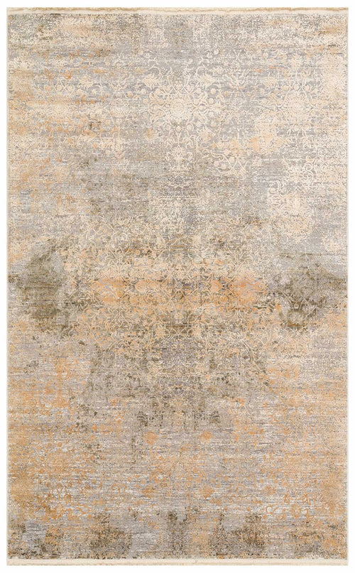 Vintage Area Rug – Gold Machine Made Rug | Modern Living Room Carpet, Soft Texture