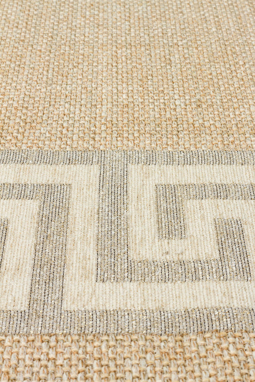 Cotton Kilim Rug – Beige Geometric Woven Flatweave Area Rug Non Slip
