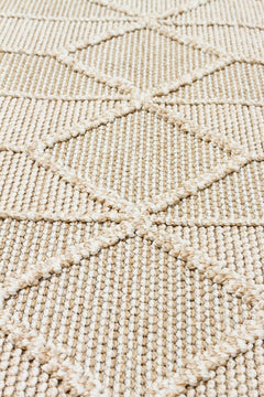Geometric Jute Area Rug – Machine Made Rug | Beige Area Carpet, Soft Texture