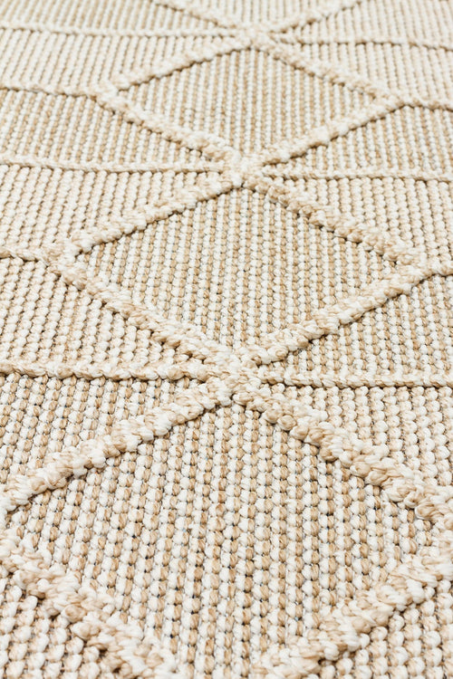 Geometric Jute Area Rug – Machine Made Rug | Beige Area Carpet, Soft Texture