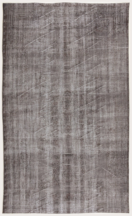 Atina Grey Vintage Wool Handmade Area Rug 5'7" x 9'5"