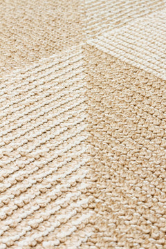 Jute Area Rug – Beige Geometric Machine Made Rug With Soft Texture