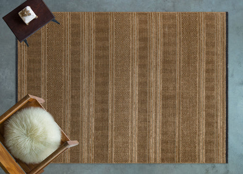 Modern Area Rug – Machine Made Carpet Brown Geometric Style Washable Floor Covering