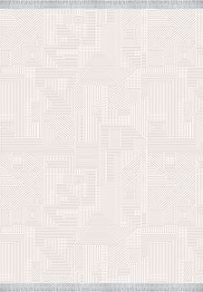 Cream Striped Area Rug - Machine Made Rug, 9 mm Pile Height, Durable Acrylic Yarn